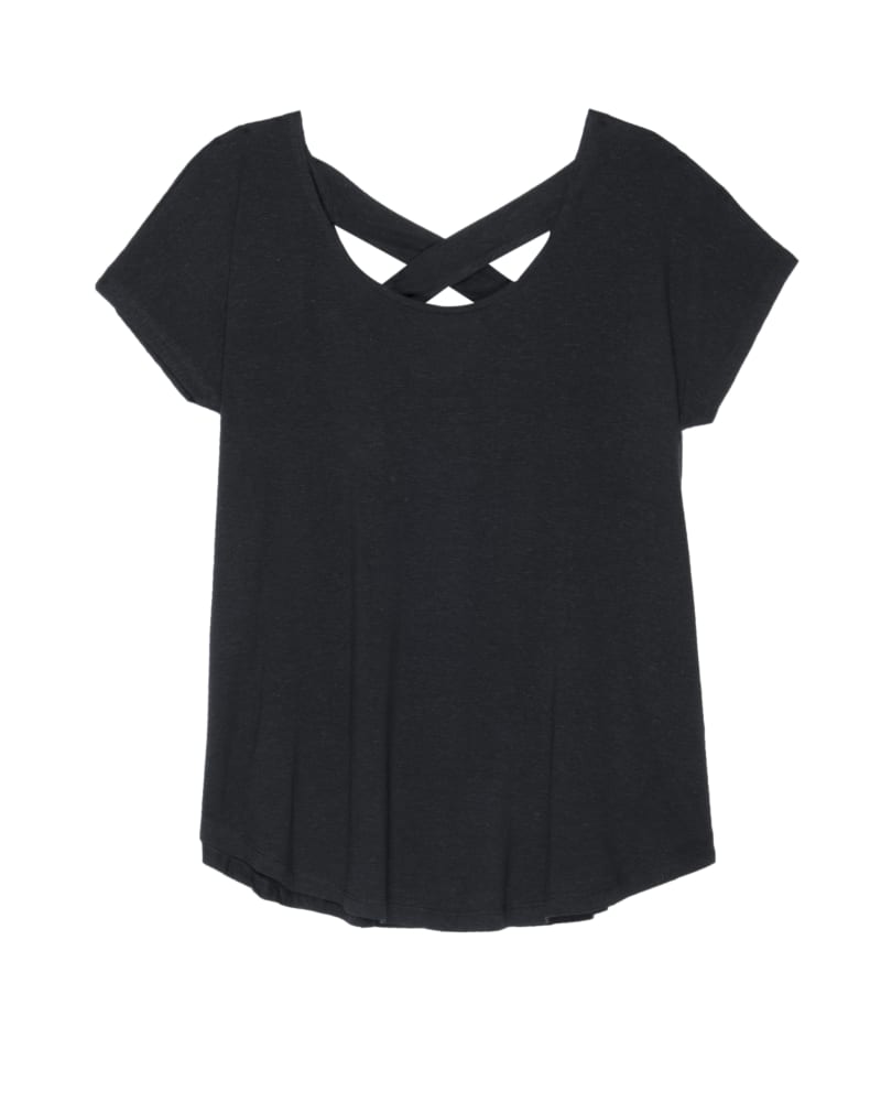 Front of plus size Aria Criss-Cross Linen Tee by BOBEAU | Dia&Co | dia_product_style_image_id:118556